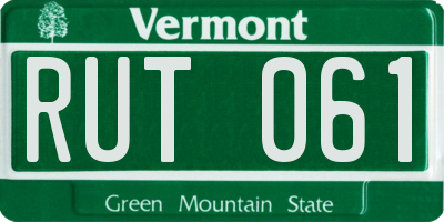 VT license plate RUT061
