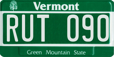 VT license plate RUT090