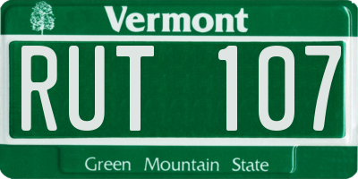 VT license plate RUT107