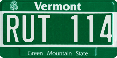 VT license plate RUT114