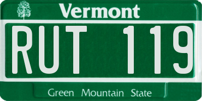 VT license plate RUT119