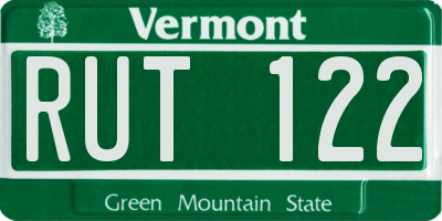 VT license plate RUT122