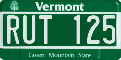 VT license plate RUT125