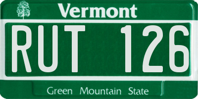 VT license plate RUT126