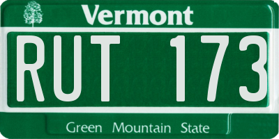 VT license plate RUT173