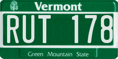 VT license plate RUT178