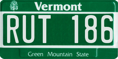 VT license plate RUT186