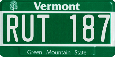 VT license plate RUT187