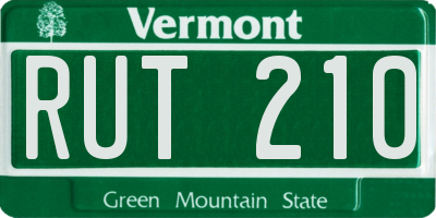 VT license plate RUT210