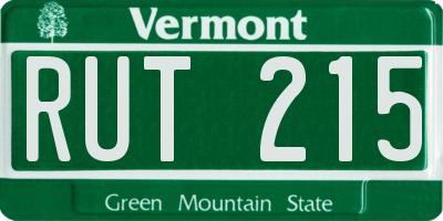 VT license plate RUT215