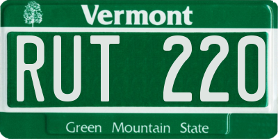VT license plate RUT220
