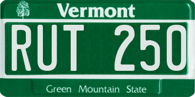 VT license plate RUT250