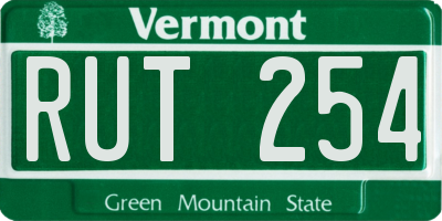 VT license plate RUT254