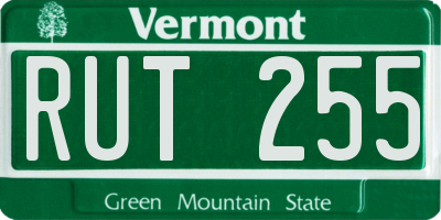 VT license plate RUT255
