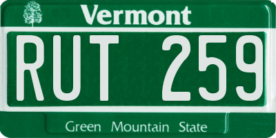 VT license plate RUT259