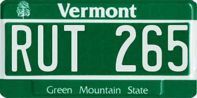 VT license plate RUT265