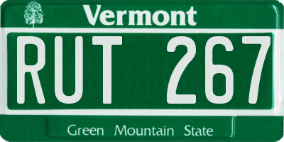 VT license plate RUT267