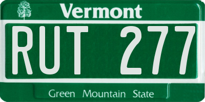 VT license plate RUT277