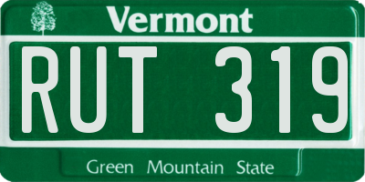 VT license plate RUT319