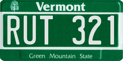 VT license plate RUT321