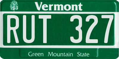 VT license plate RUT327