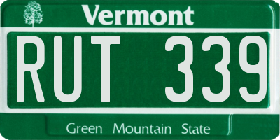 VT license plate RUT339