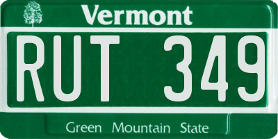 VT license plate RUT349