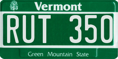 VT license plate RUT350