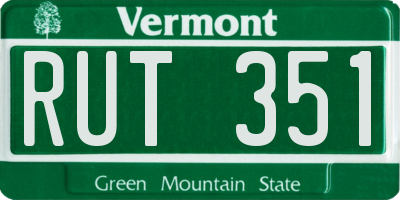 VT license plate RUT351