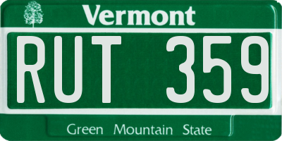 VT license plate RUT359