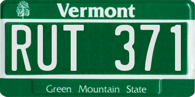 VT license plate RUT371