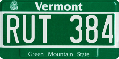 VT license plate RUT384