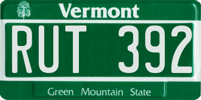 VT license plate RUT392