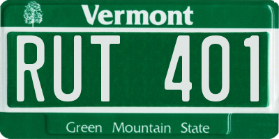 VT license plate RUT401