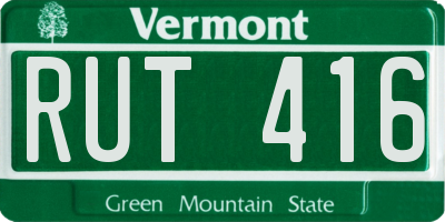 VT license plate RUT416