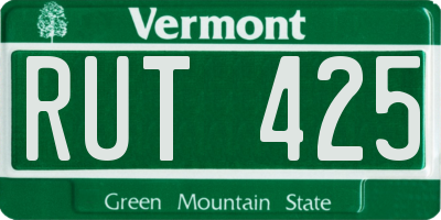 VT license plate RUT425