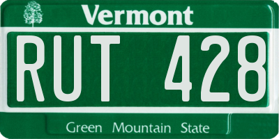 VT license plate RUT428