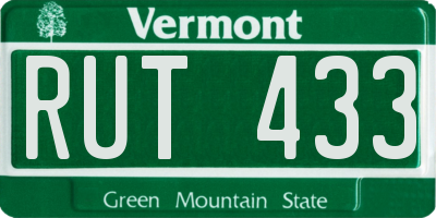 VT license plate RUT433