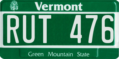 VT license plate RUT476