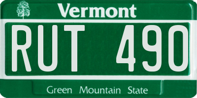 VT license plate RUT490