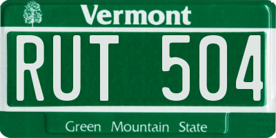 VT license plate RUT504