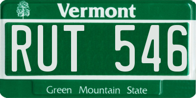 VT license plate RUT546