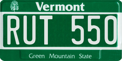 VT license plate RUT550