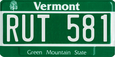 VT license plate RUT581