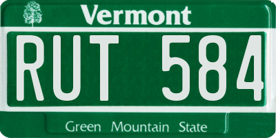 VT license plate RUT584