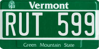 VT license plate RUT599