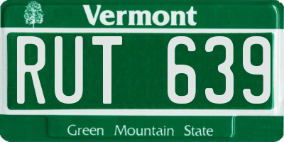 VT license plate RUT639