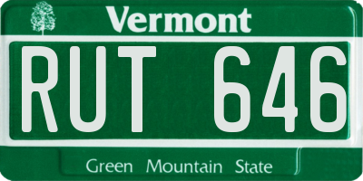 VT license plate RUT646