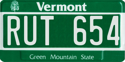 VT license plate RUT654