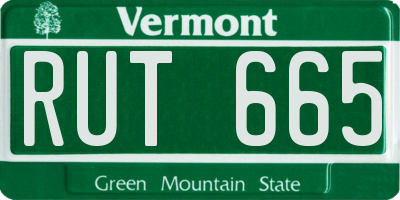 VT license plate RUT665